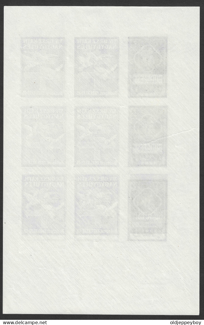 HUNGARY BUDAPEST  ERROR VARIETY 1921 IMPERF SHEET DANTE ALIGHIERI COLOUR PLATE SHIFT LAST ROW CINDERELLA VIGNETTE MNH** - Variedades Y Curiosidades