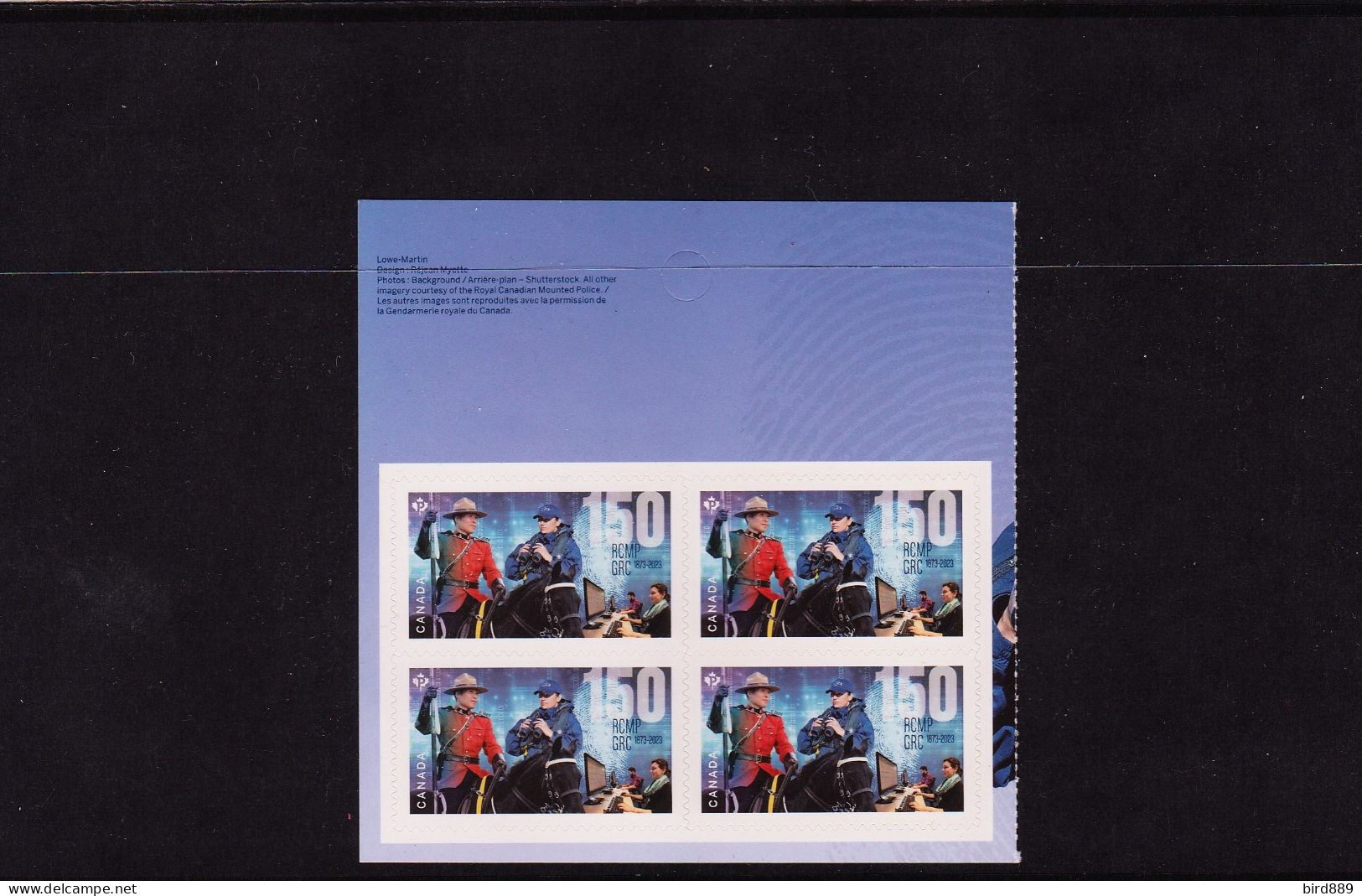 2023 Canada RCMP Royal Canadian Mounted Police Left Pane From Booklet MNH - Timbres Seuls