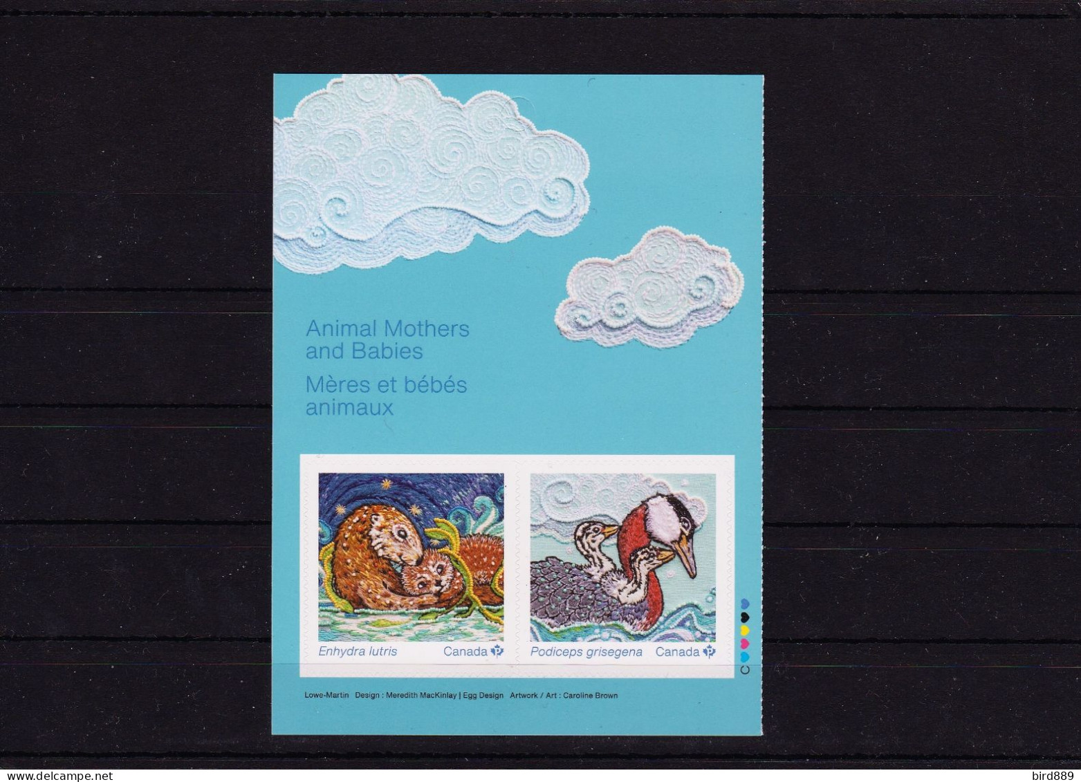 2023 Canada Animals Fauna Bird Sea Otter And Red-necked Grebe Left Pane From Booklet MNH - Sellos (solo)