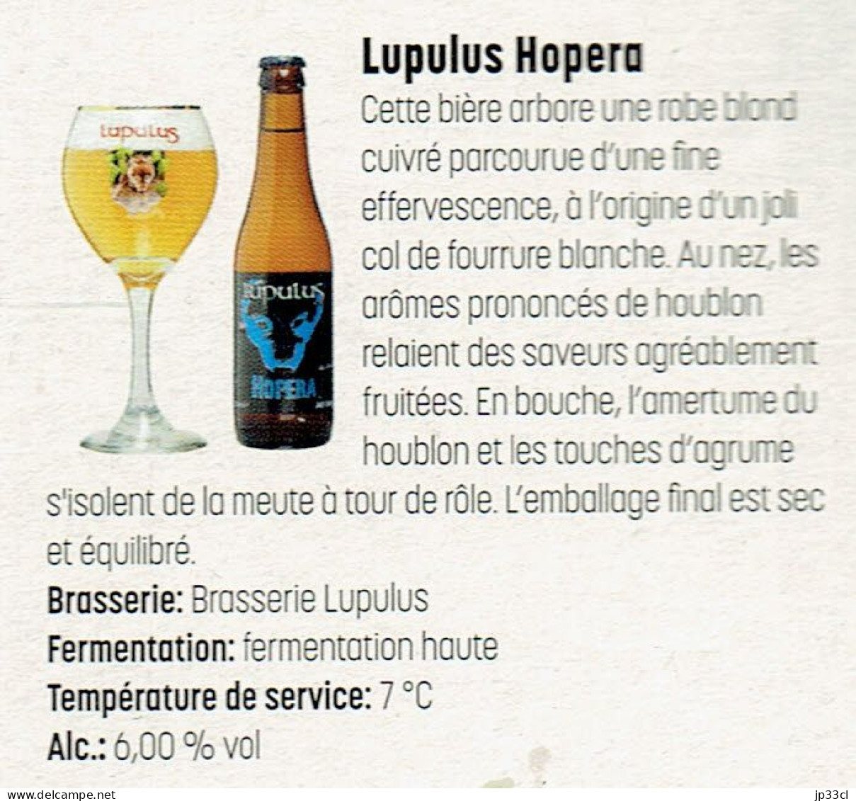 Cyclisme 2 étiquettes De La Bière LUPULUS HOPERA, 330 Ml, Alc. 6% Vol., Courtil, (Bière Du Coffret "La Course") - Bier