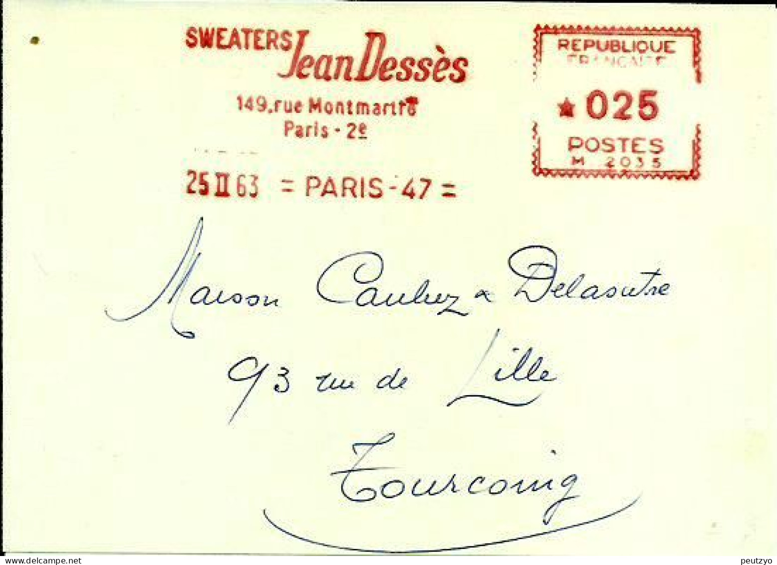 Lettre  EMA   Havas M 1963 Sweaters Jean Dessés  Metier Textile Parfum 75 Paris  C6/28 - Usines & Industries