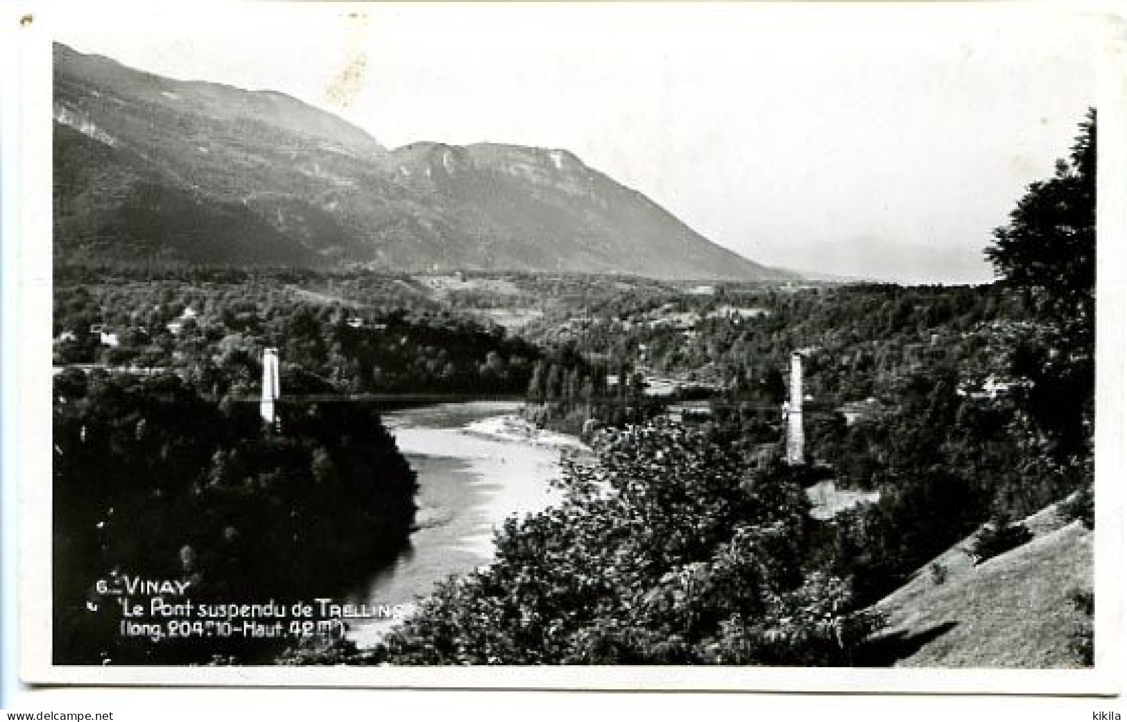 CPSM 9 X 14 Isère VINAY  Le Pont Suspendu De Trellins - Vinay