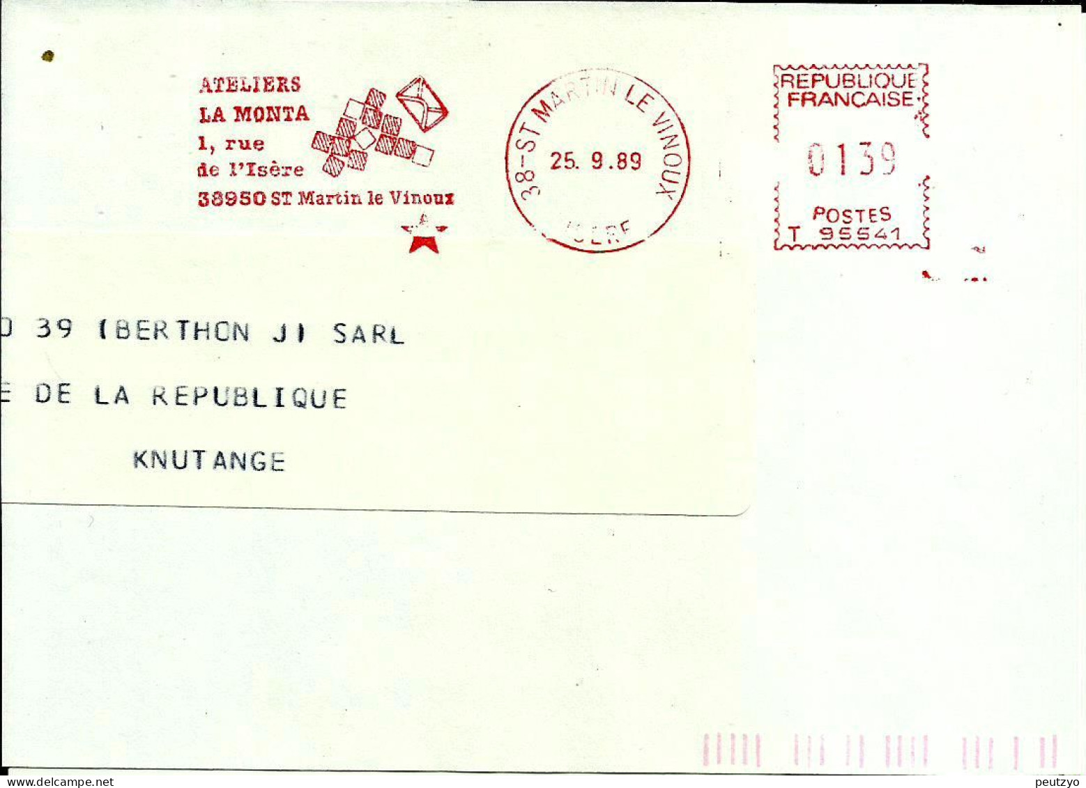 Lettre   EMA  Havas 1989 Ateliers La Monta Metier 38 St Martin Le Vinoux C28/26 - Usines & Industries