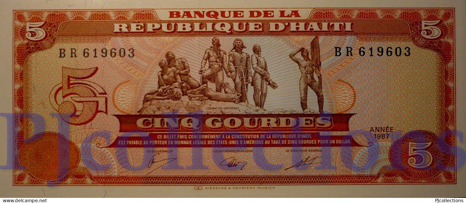 HAITI 5 GOURDES 1987 PICK 246a UNC - Haïti