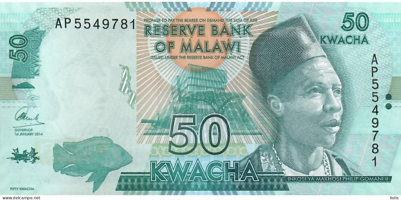 Malawi  P-64a  50  Kwacha  2014  UNC - Malawi