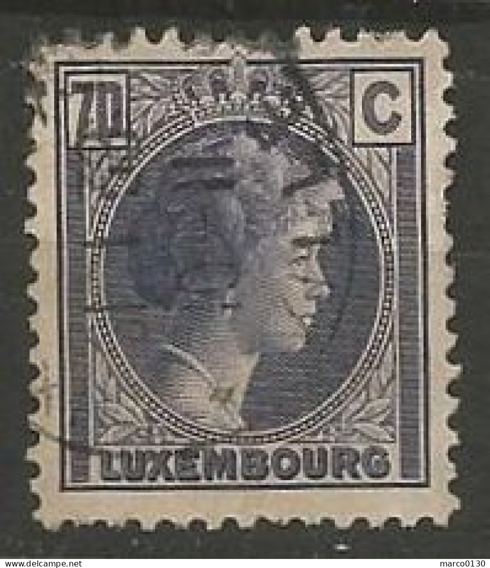 LUXEMBOURG N° 249 OBLITERE - 1926-39 Charlotte Rechtsprofil