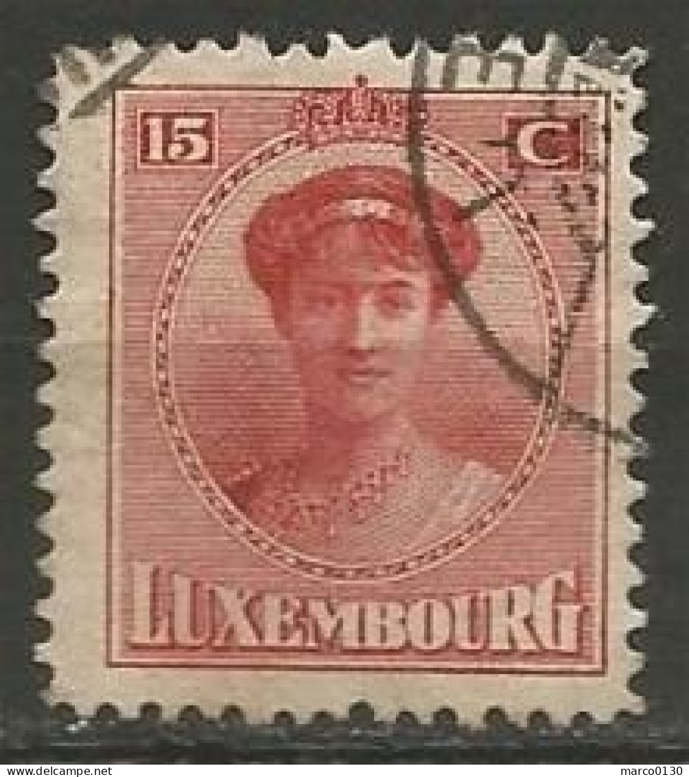 LUXEMBOURG N° 123 OBLITERE - 1921-27 Charlotte Voorzijde