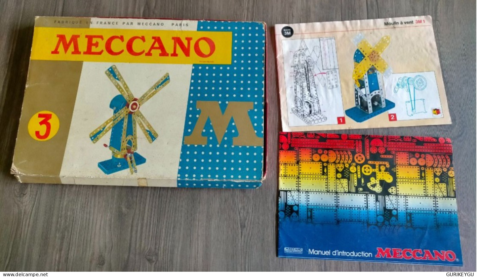 Rare  MECCANO Boite N° 3 M + Notice Catalogue MOULIN A VENT  Manuel D'introduction  Jeu De Construction En Acier Traité - Autres & Non Classés