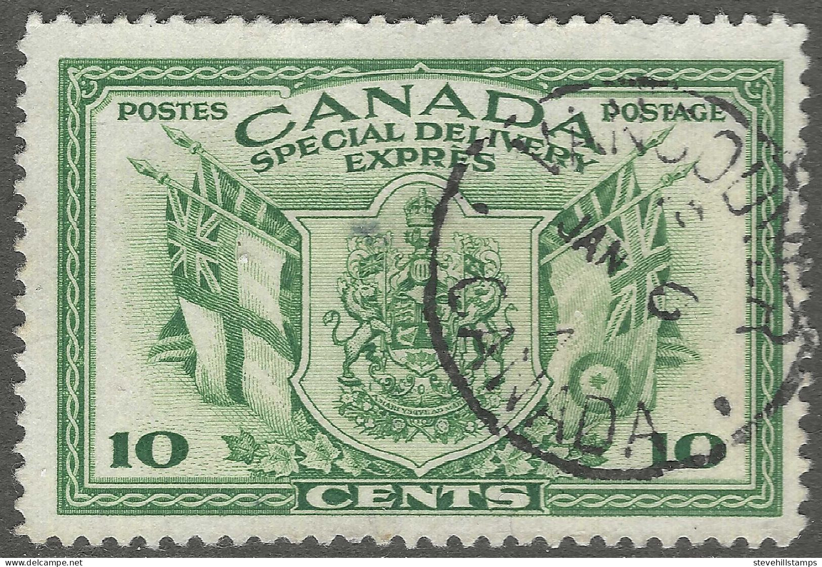 Canada. 1942-3 Special Delivery. War Effort. 10c Used. SG S12 - Eilbriefmarken