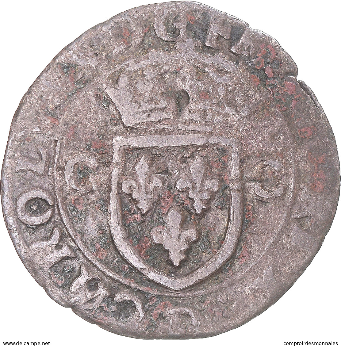 Monnaie, France, Douzain Aux Deux C, 1590, Lyon, Aux 4 Couronnelles, TB, Billon - 1589-1610 Heinrich IV.