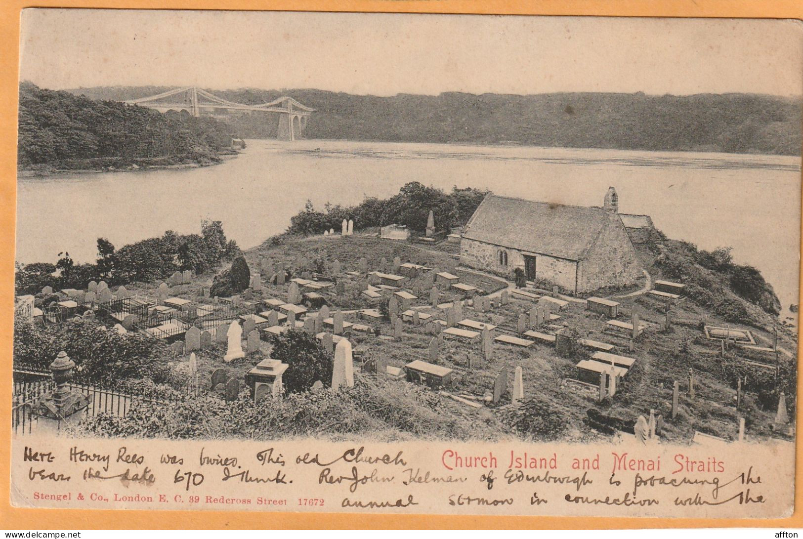 Church Island Llandysilio Island UK 1904 Postcard - Anglesey