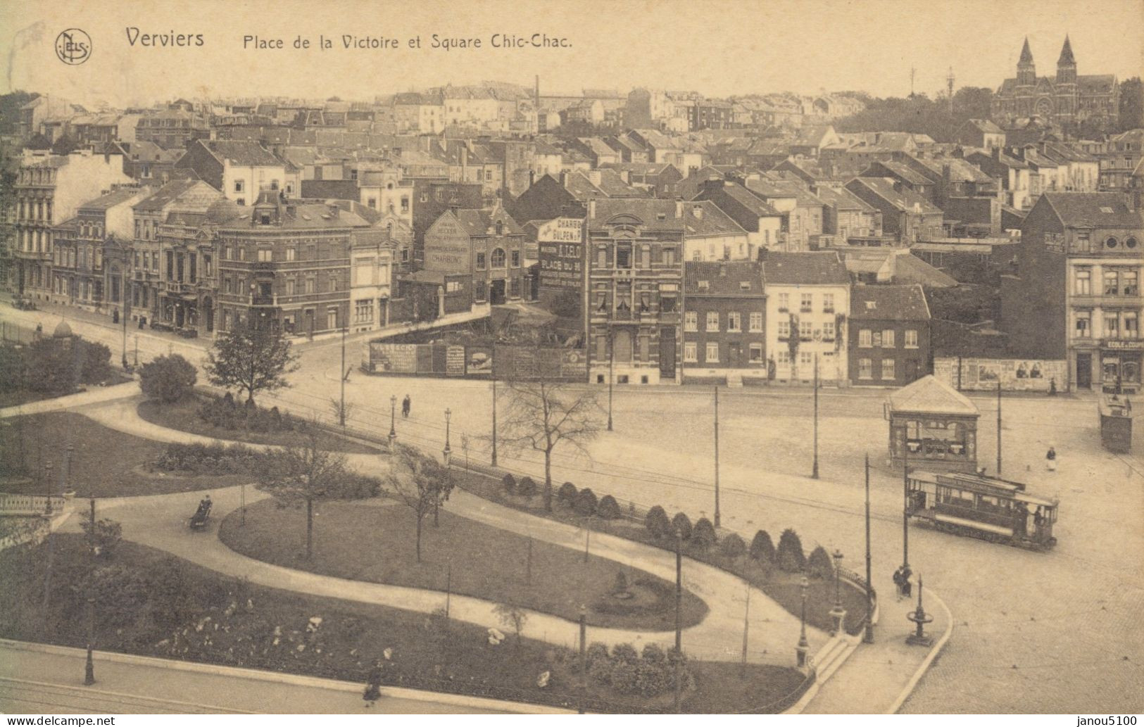 CARTES POSTALES  BELGIQUE VERVIERS (PROV. LIEGE).  PLACE DE LA VICTOIRE &SQ. CHIC-CHAC. - Verviers