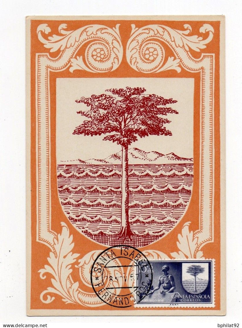 !!! CARTE MAXIMUM CACHET DE SANTA ISABEL, FERNANDO POO DE 1957 - Fernando Po