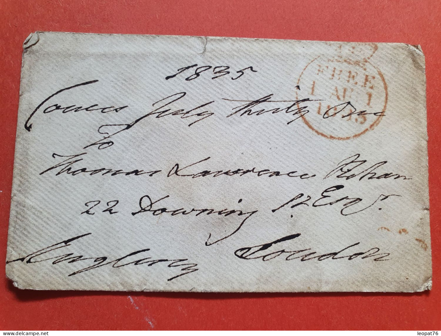GB - Enveloppe En Franchise Postale Pour Londres En 1835 - Réf J 217 - ...-1840 Voorlopers