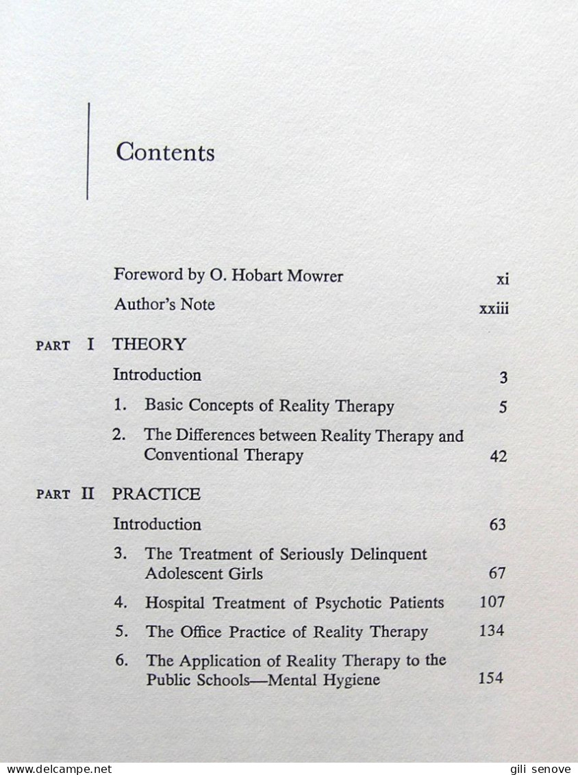 Reality Therapy: A New Approach To Psychiatry Glasser, W. 1965 - Psychology