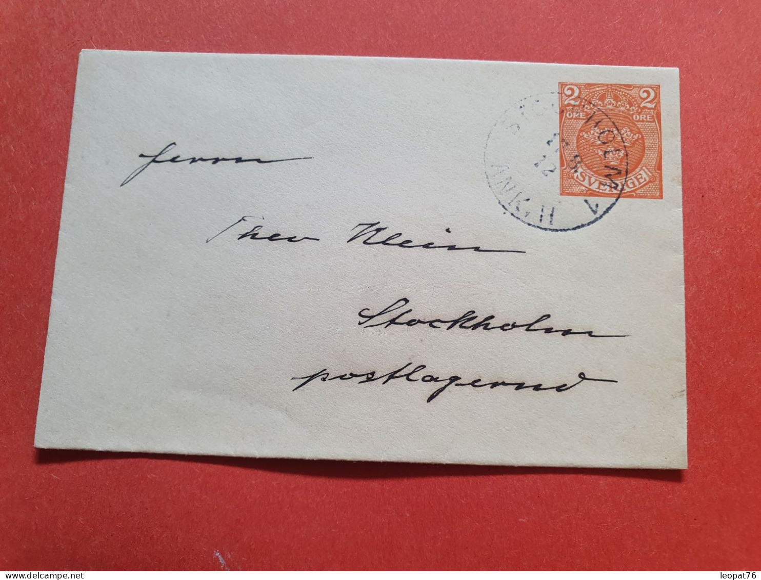 Suède- Entier Postal De Stockholm Pour Stockholm En 1912 - Réf J 240 - Ganzsachen