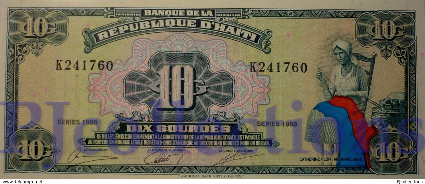 HAITI 10 GOURDES 1988 PICK 247a UNC - Haiti