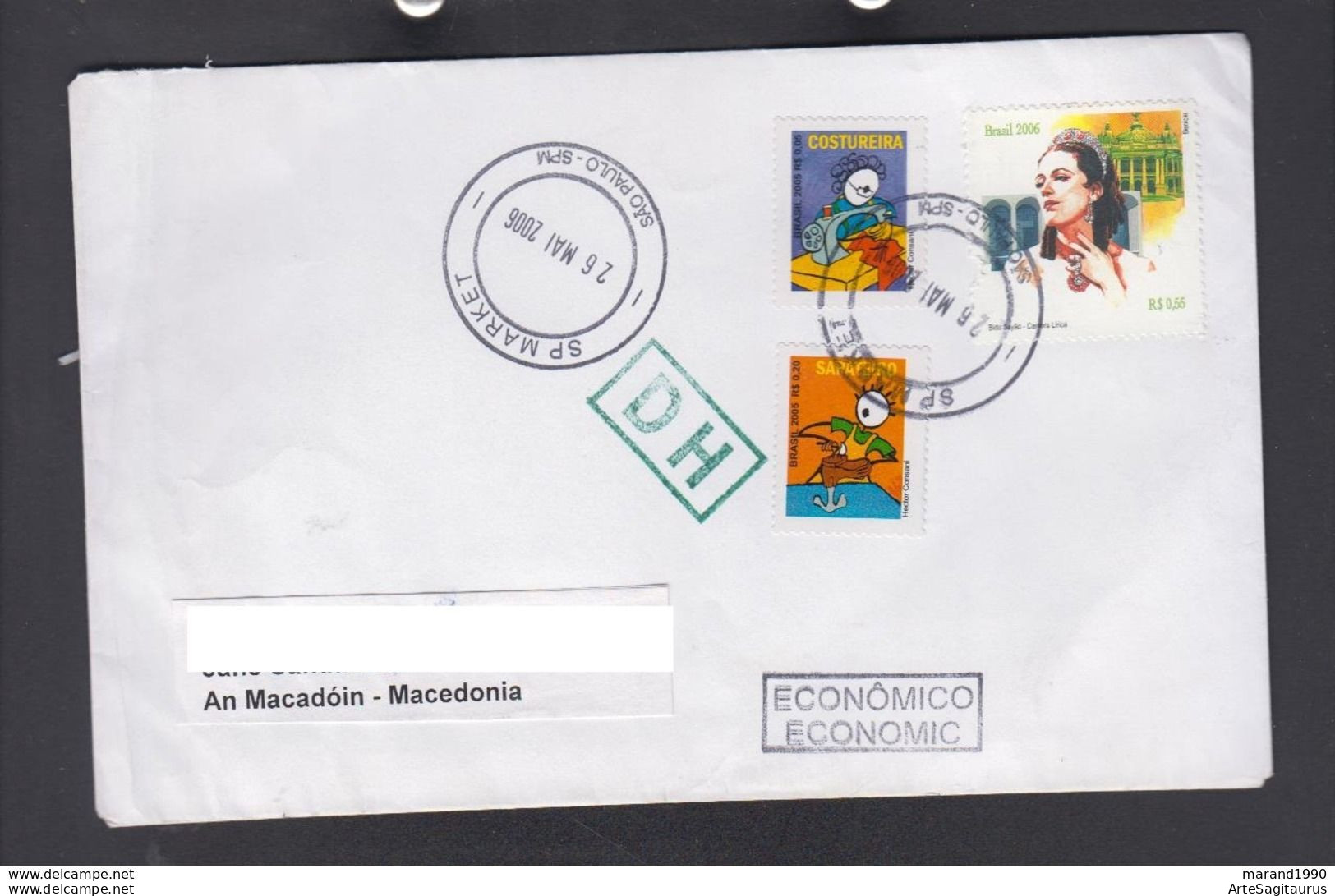 BRASIL, COVER, Economic Seal, Cartoons, Republic Of Macedona  (006) - Cartas & Documentos