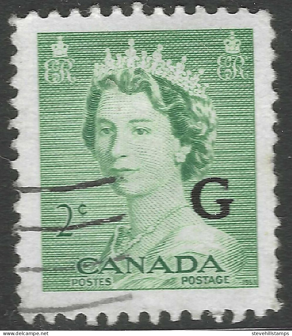 Canada. 1953-61 QEII. Official. 2c Used. SG O197 - Overprinted