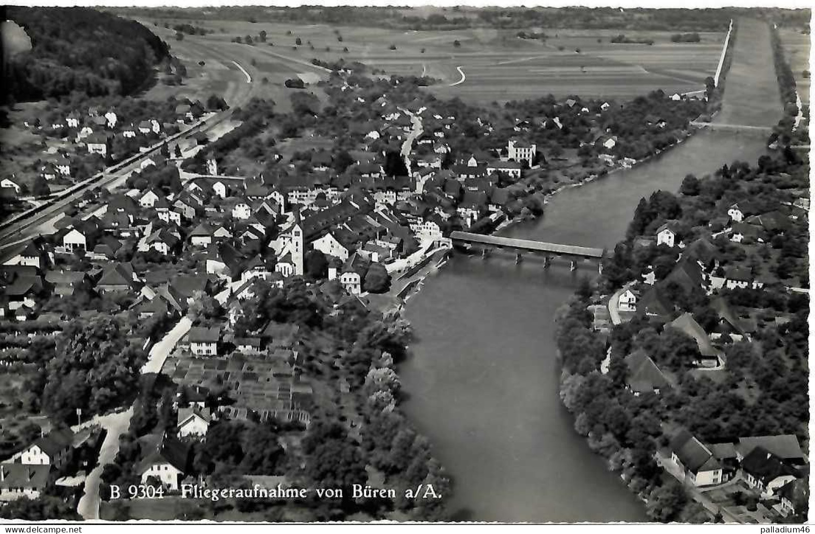 BERNE FLIEGERAUFNAHME VON BÜREN **RARE** Pas Circulé - Phot. P. Zaugg Zurich No 9304 - Büren An Der Aare