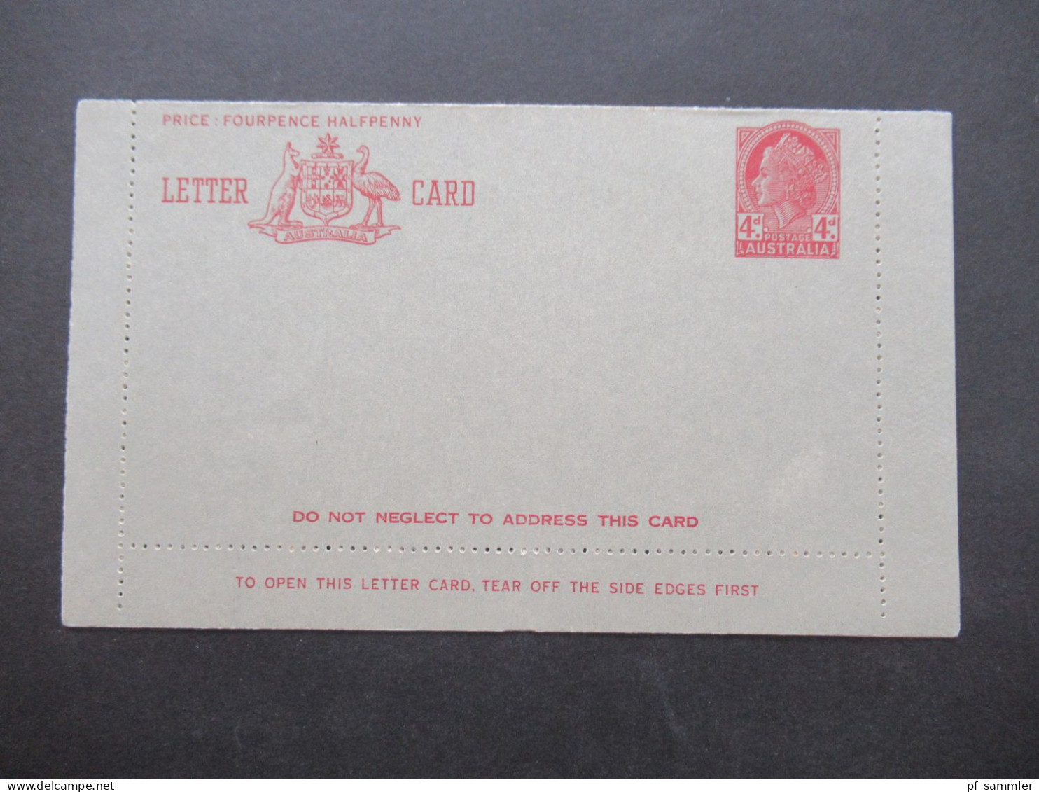 Australien Letter Card Australia 4d / Kartenbrief / Ungebraucht - Enteros Postales