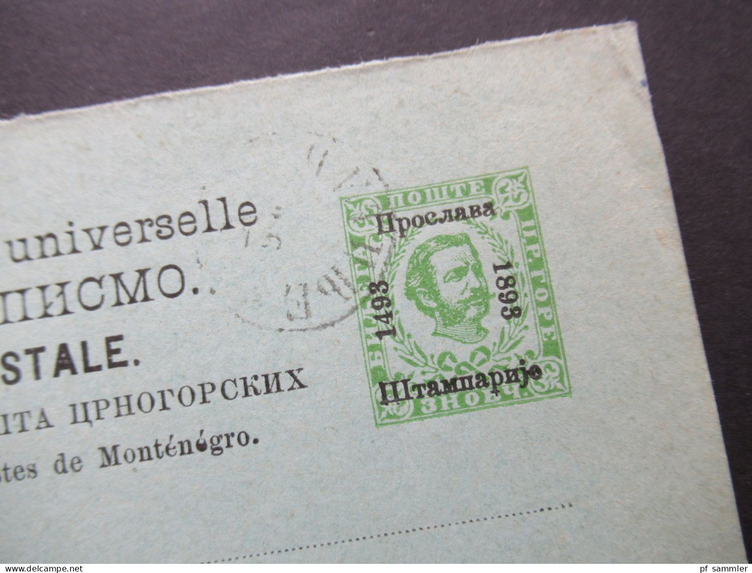 Union Postale Universelle / Montenegro Um 1893 Ganzsache Doppelkarte Bzw. Frageteil / P 17 F ?! Mit Stempel - Montenegro