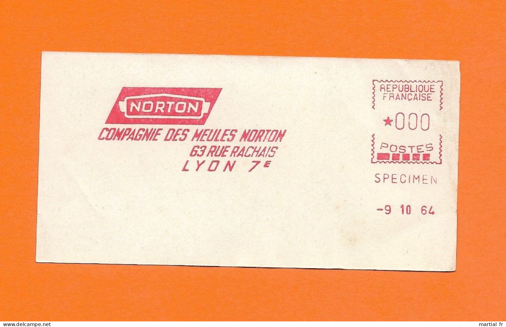 EMA Specimen FRANCE MEULE OUTILLAGE INDUSTRIE WERKZEUG TOOLS NORTON RACHAIS LYON 7e 1964 - Usines & Industries