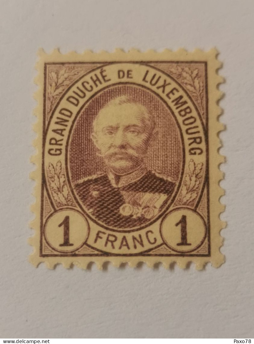 Timbre Luxembourg, 1 Franc Adolphe, Violet 1991-93 - 1891 Adolphe De Face