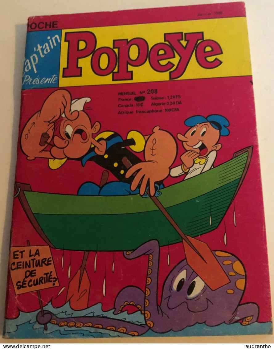 3 Bd De Poche Captain Présente POPEYE N°120 - N°205 - N°208 - Années 1980 - 1979 - 1972 - Bücherpakete
