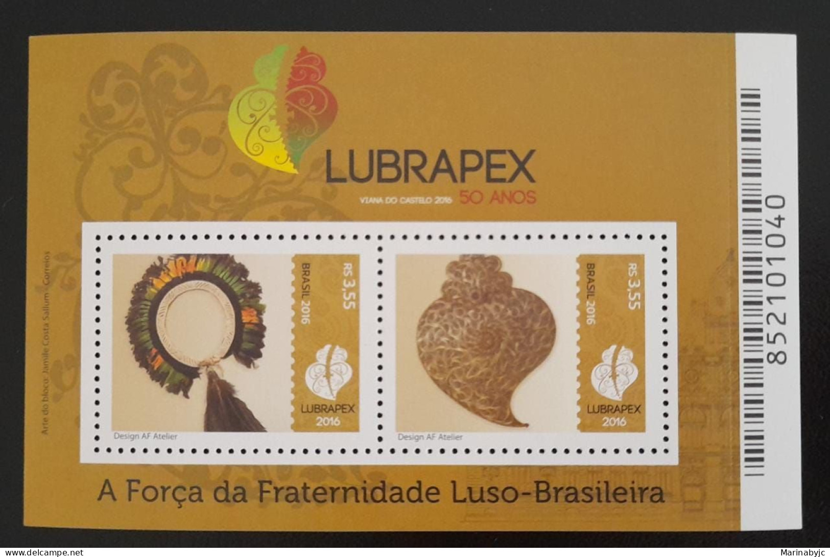 SL)  2016 BRAZIL THE FORCE OF LUSO-BRAZILIAN FATERNITY, MNH SOUVENIR LEAF - Other & Unclassified