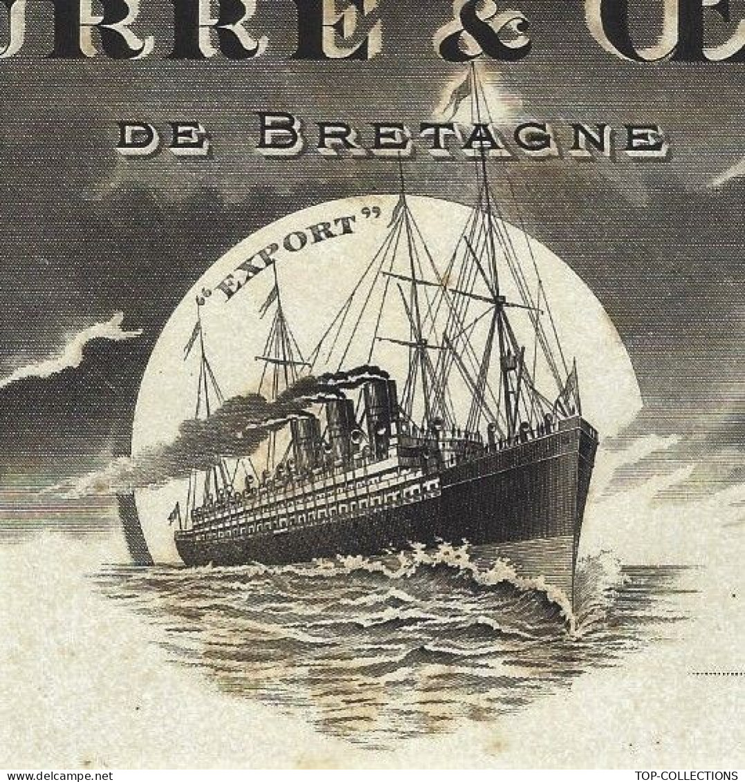 Circa 1930 1940 ENTETE Vierge LE GOFF Quimper Navigation Commerce Maritime Beurre & Oeufs De Bretagne  Sur  Beau Papier - 1900 – 1949