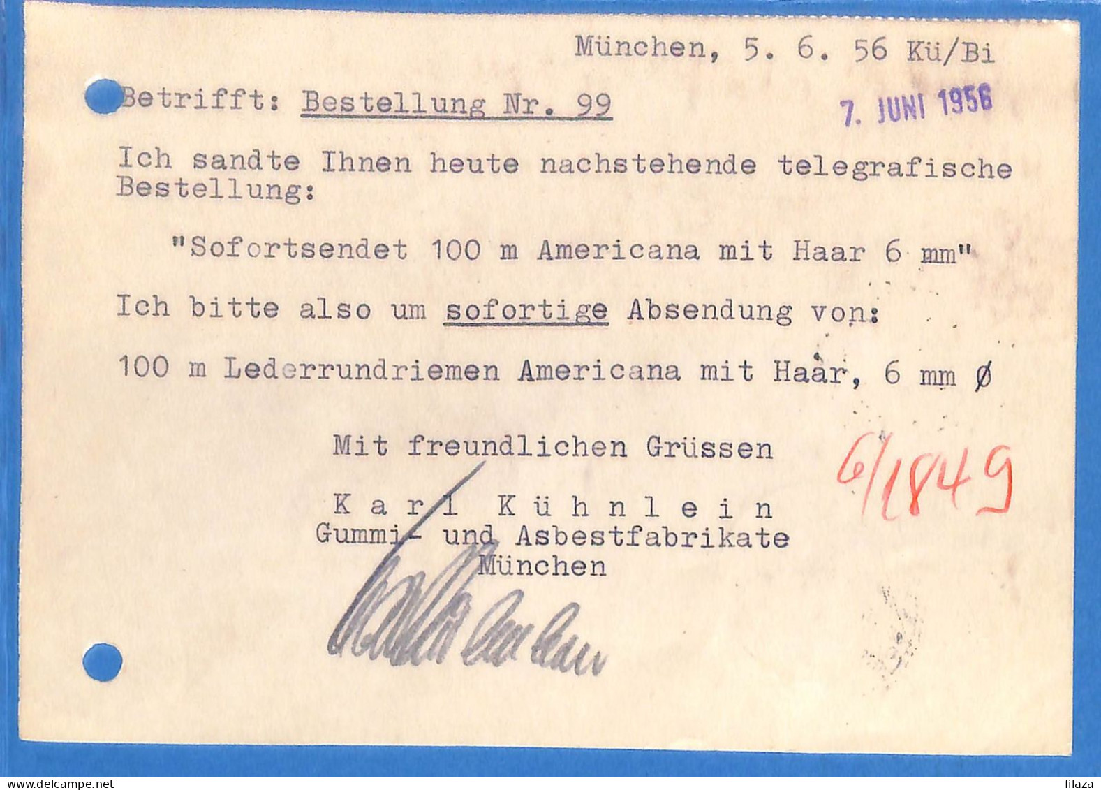 Allemagne Republique Federale 1956 Carte Postale Par Avion De Munchen (G19906) - Lettres & Documents