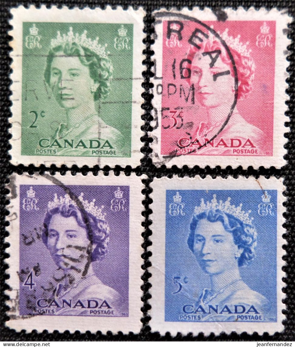 Canada 1953 Queen Elizabeth II Y&T  N°  261 à 264 - Gebruikt