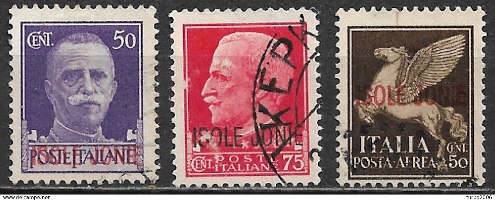 Ionian Island 1941 Italian Occupation ISOLE JONIE Overprint 3 Used Values From The Set Vl. 6-7-9 - Ionische Inseln