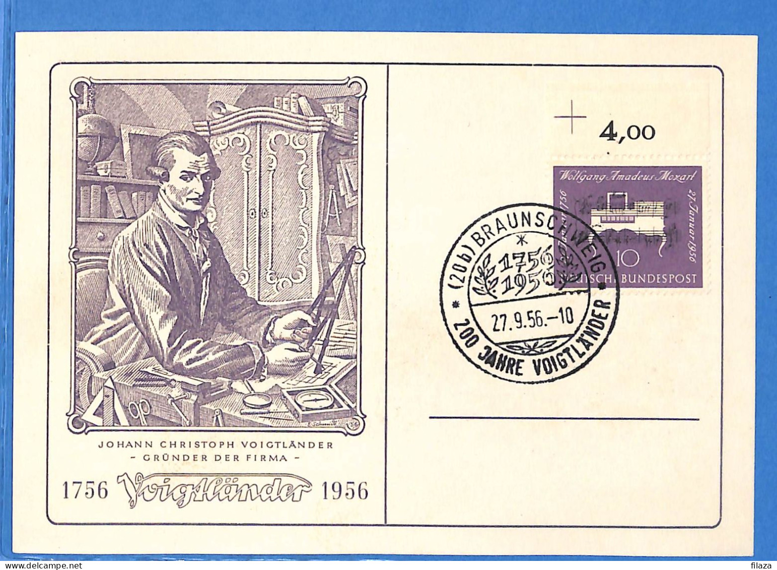 Allemagne Republique Federale 1956 Carte Postale De Braunschweig (G19920) - Covers & Documents