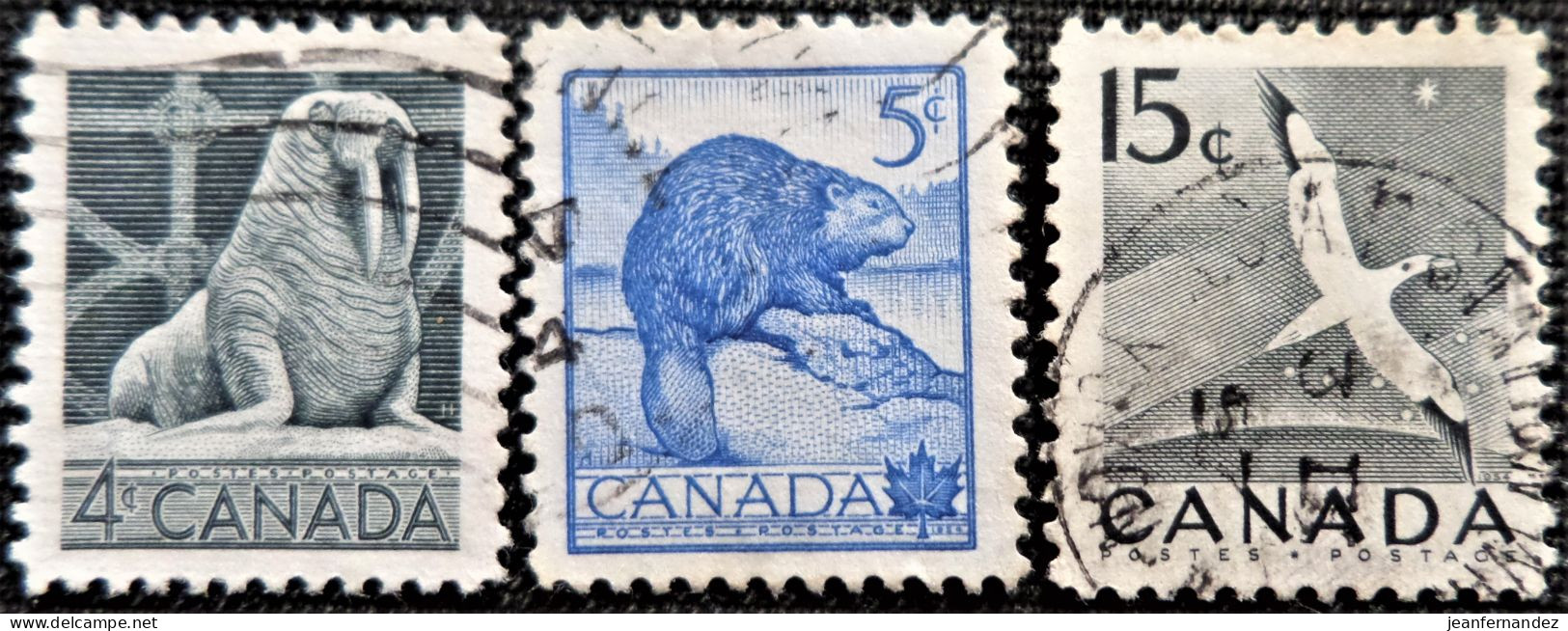 Canada 1954 National Wildlife Week  Y&T  N°  273 à 275 - Oblitérés