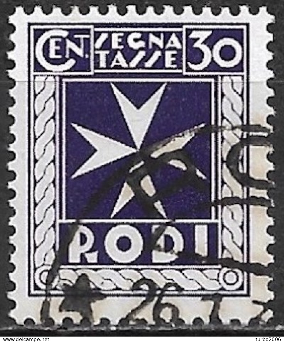 DODECANESE 1934 RODI Postage Due Stamps 30 C Violet Vl. D 4 - Dodecaneso