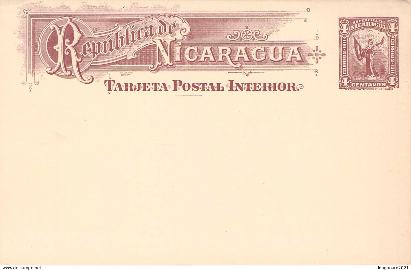 NICARAGUA - TARJETA POSTAL INTERIOR 4c  /*106 - Nicaragua