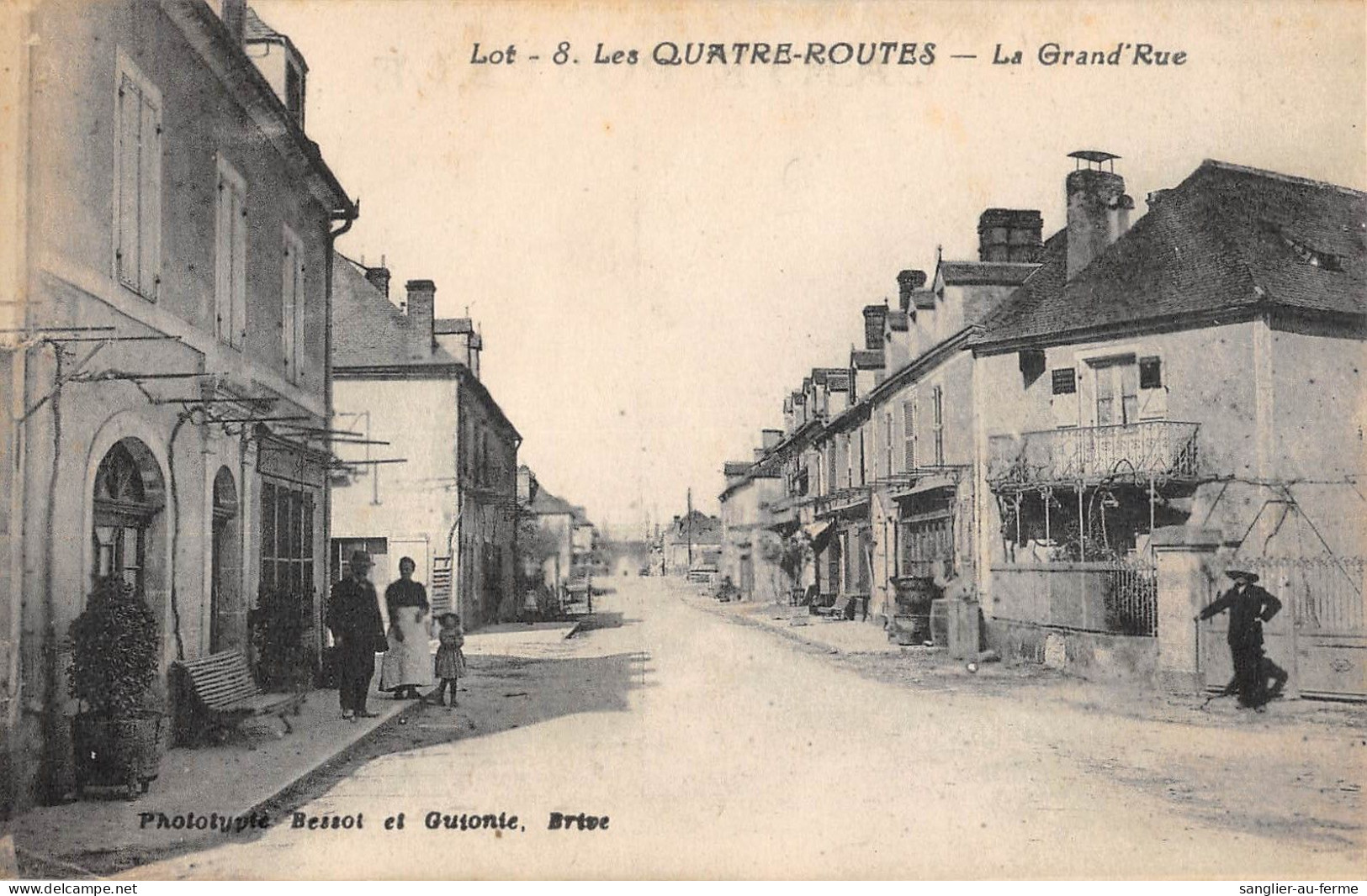 CPA 46 LES QUATRE ROUTES LA GRAND RUE - Other & Unclassified