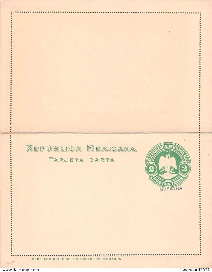 MEXICO - TARJETA CARTA 2c (1904) MUESTRA /*112 - México