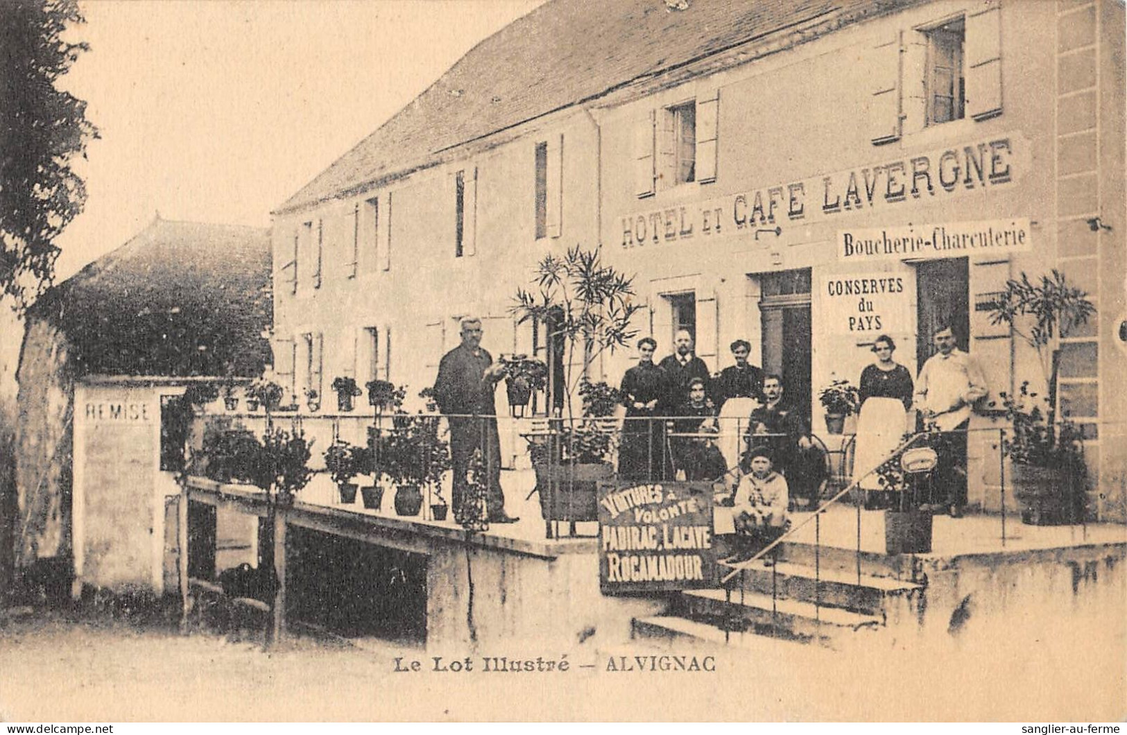 CPA 46 ALVIGNAC HOTEL CAFE LAVERGNE / CPA RARE - Autres & Non Classés