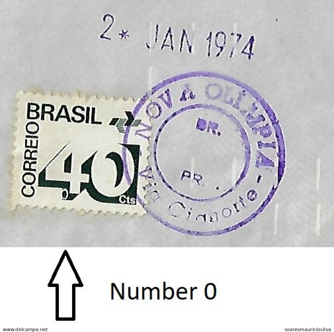 Brazil 1974 Cover Sent From Nova Olímpia To Franca Definitive Stamp 40 Cents Electronic Sorting Mark Telefunken - Lettres & Documents