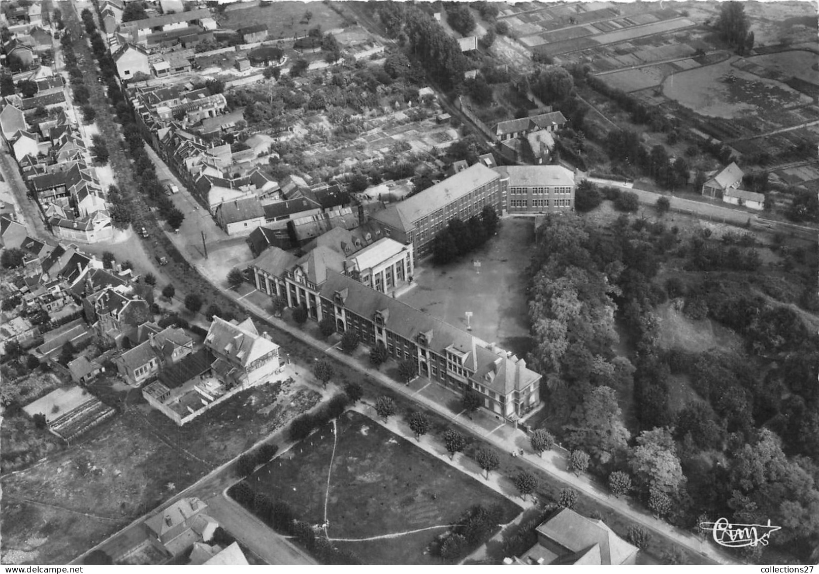 80-PERONNE- VUE AERIENNE LE COLLEGE DE JEUNES FILLES - Peronne