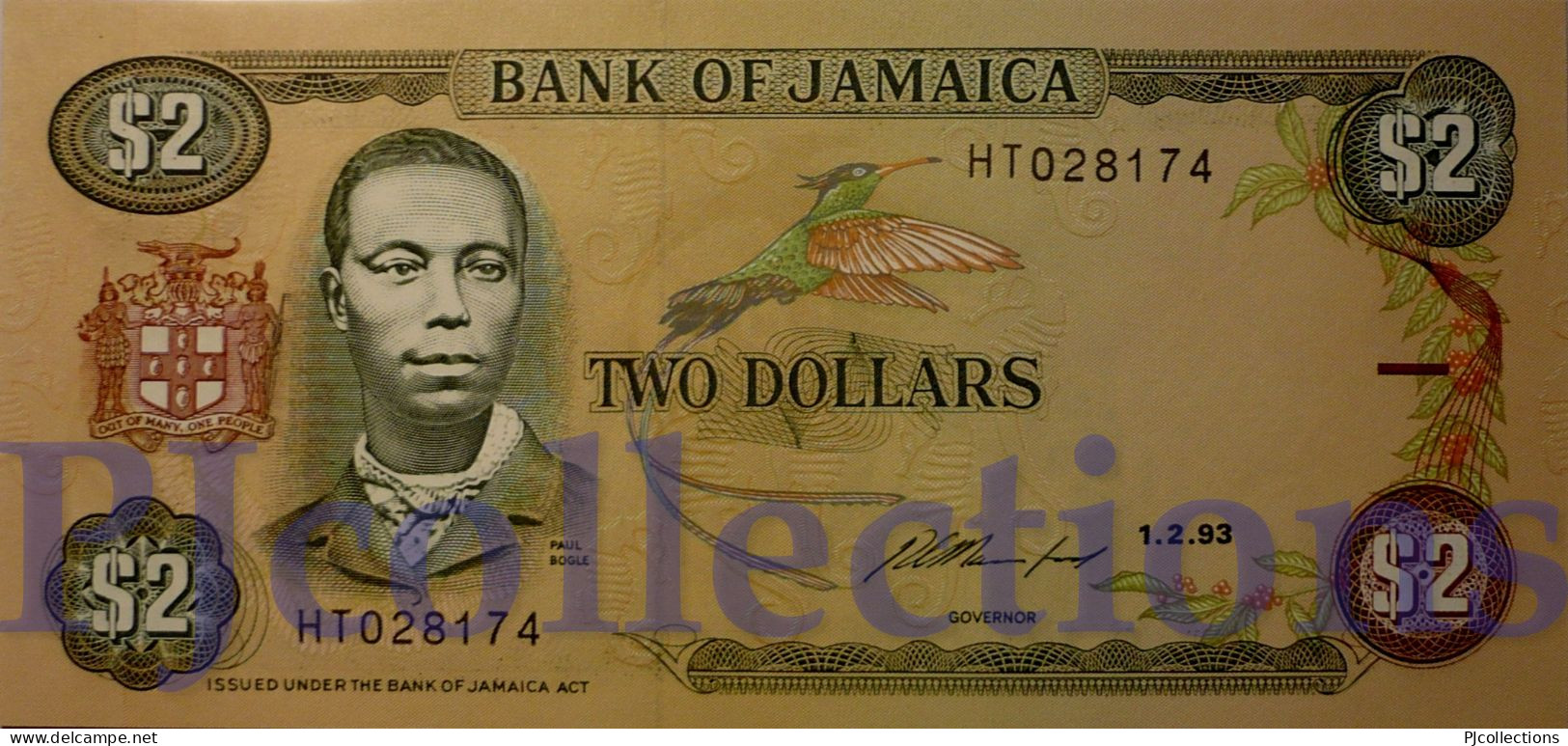 JAMAICA 2 DOLLARS 1993 PICK 69e UNC - Jamaique