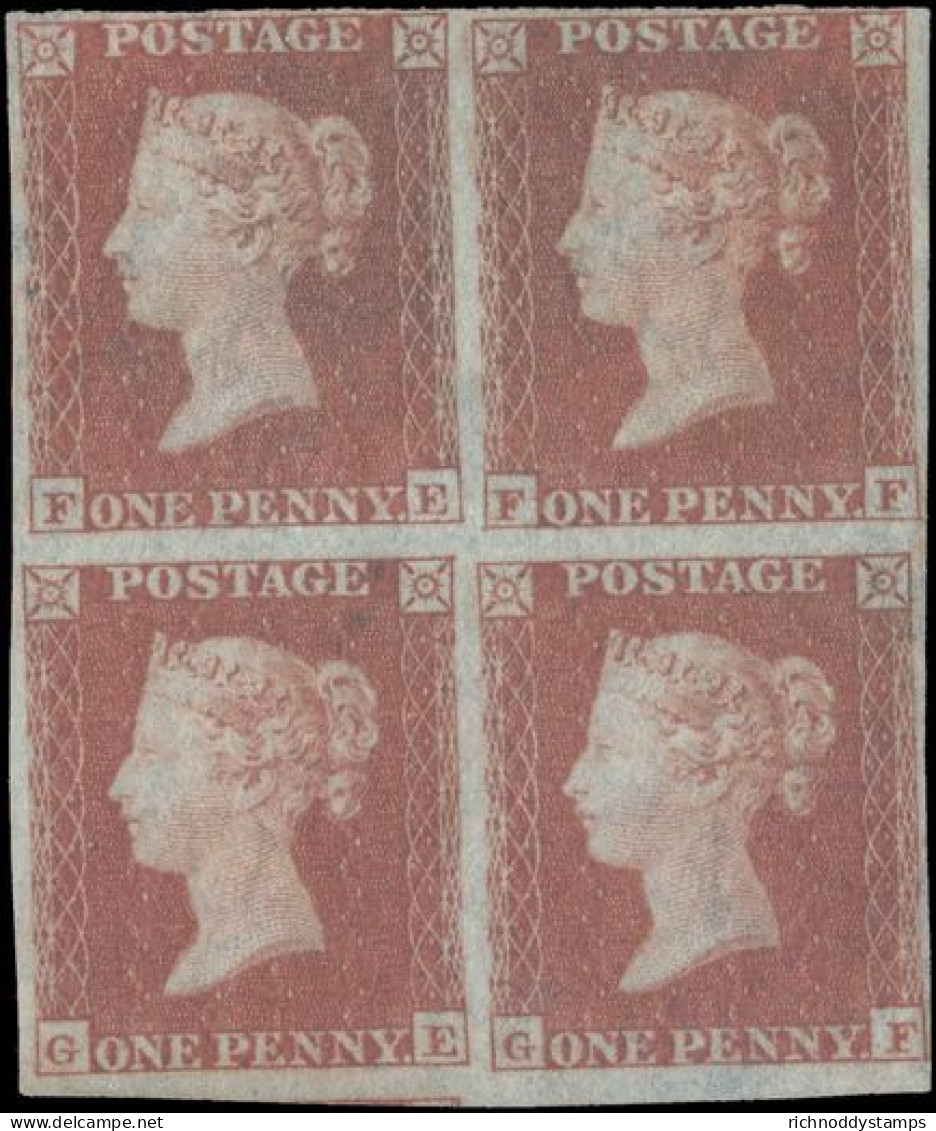 1841 1d Red-brown In Fine Unused No Gum Block Of 4. 4 Good Margins All Round. Fine Appearance. - Ungebraucht