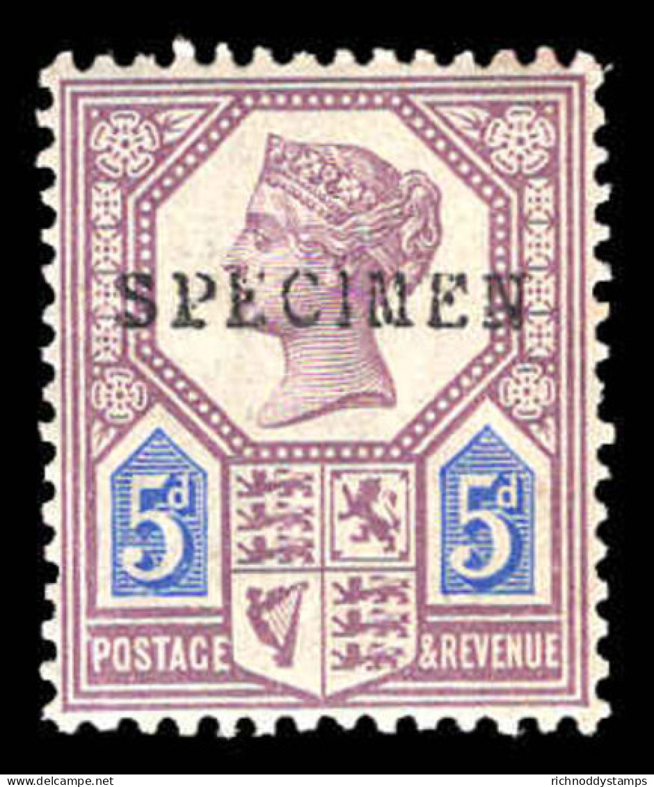 1887-92 5d Die I Dull Purple And Blue Fine Unmounted Mint Type 9 SPECIMEN Overprint. - Ongebruikt