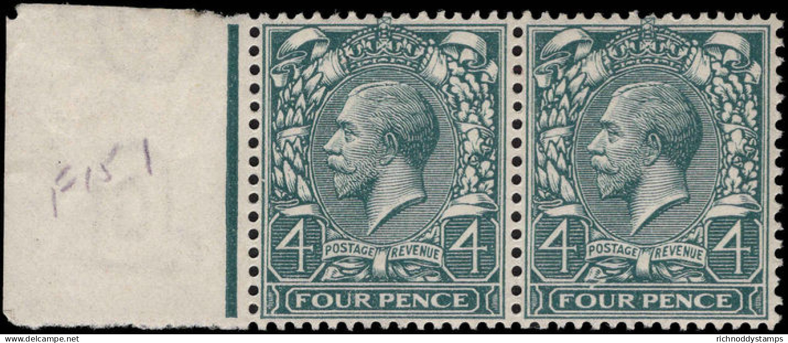 1912-24 4d Grey-green Unmounted Mint Pair Unmounted Mint. - Ungebraucht