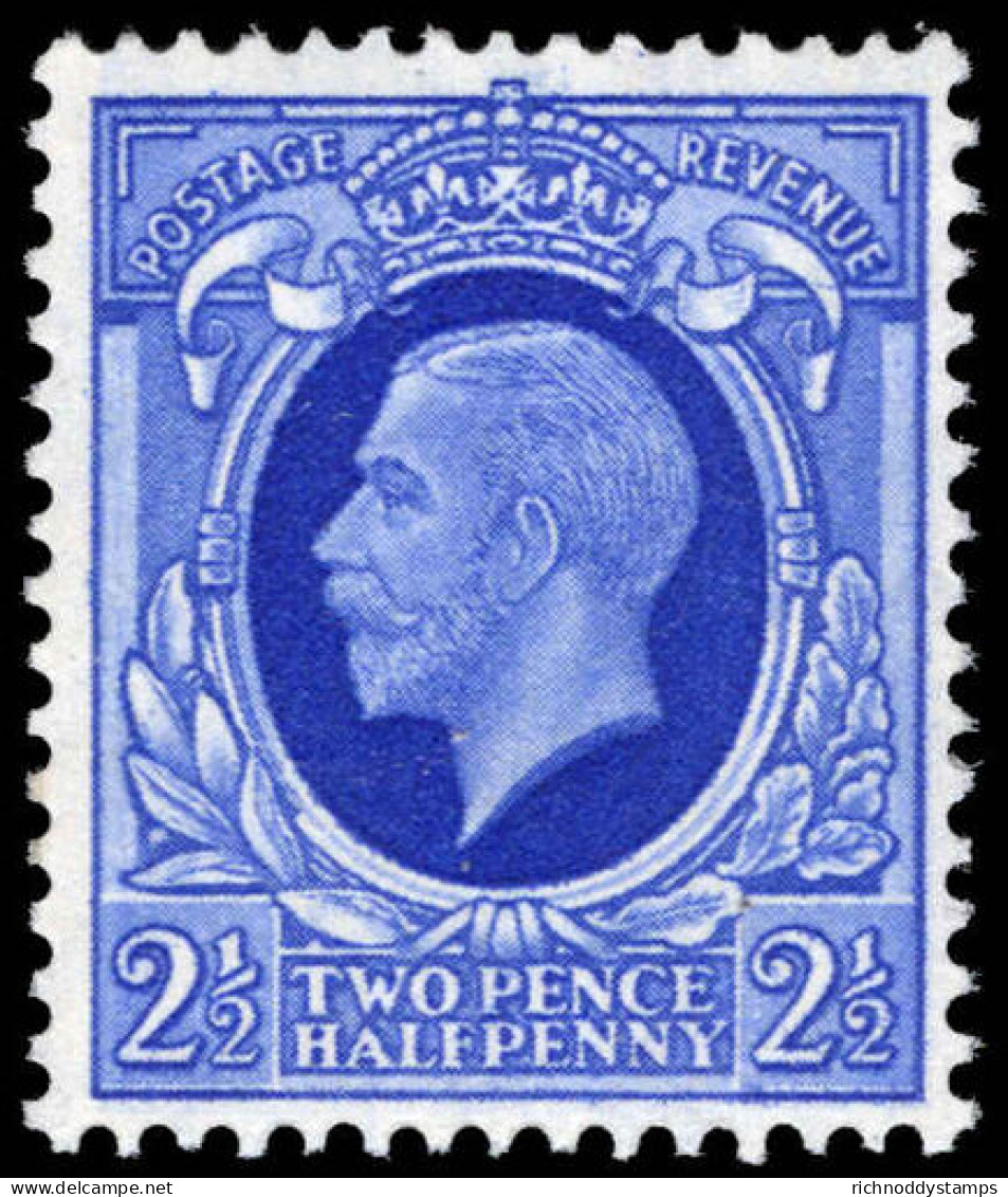 1934-36 2&#189;d Bright Blue Unmounted Mint. - Unused Stamps