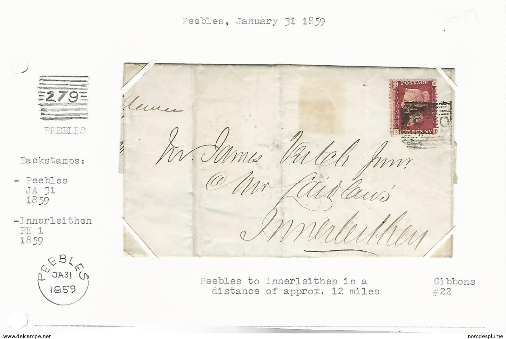 40299 ) GB UK Cover  Exhibition Page  1859 - Lettres & Documents