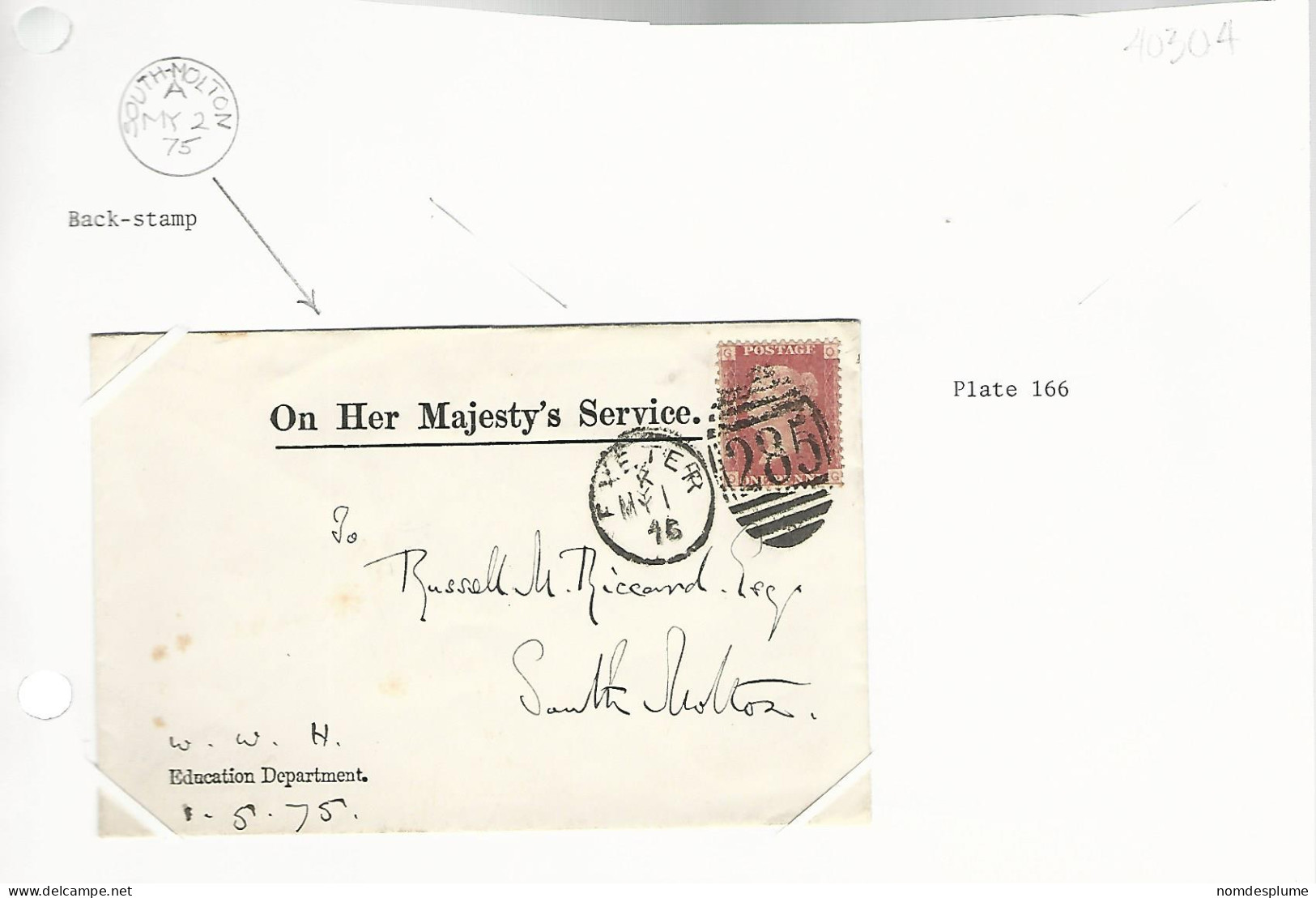 40304 ) GB UK Cover  Exhibition Page  1875 - Storia Postale